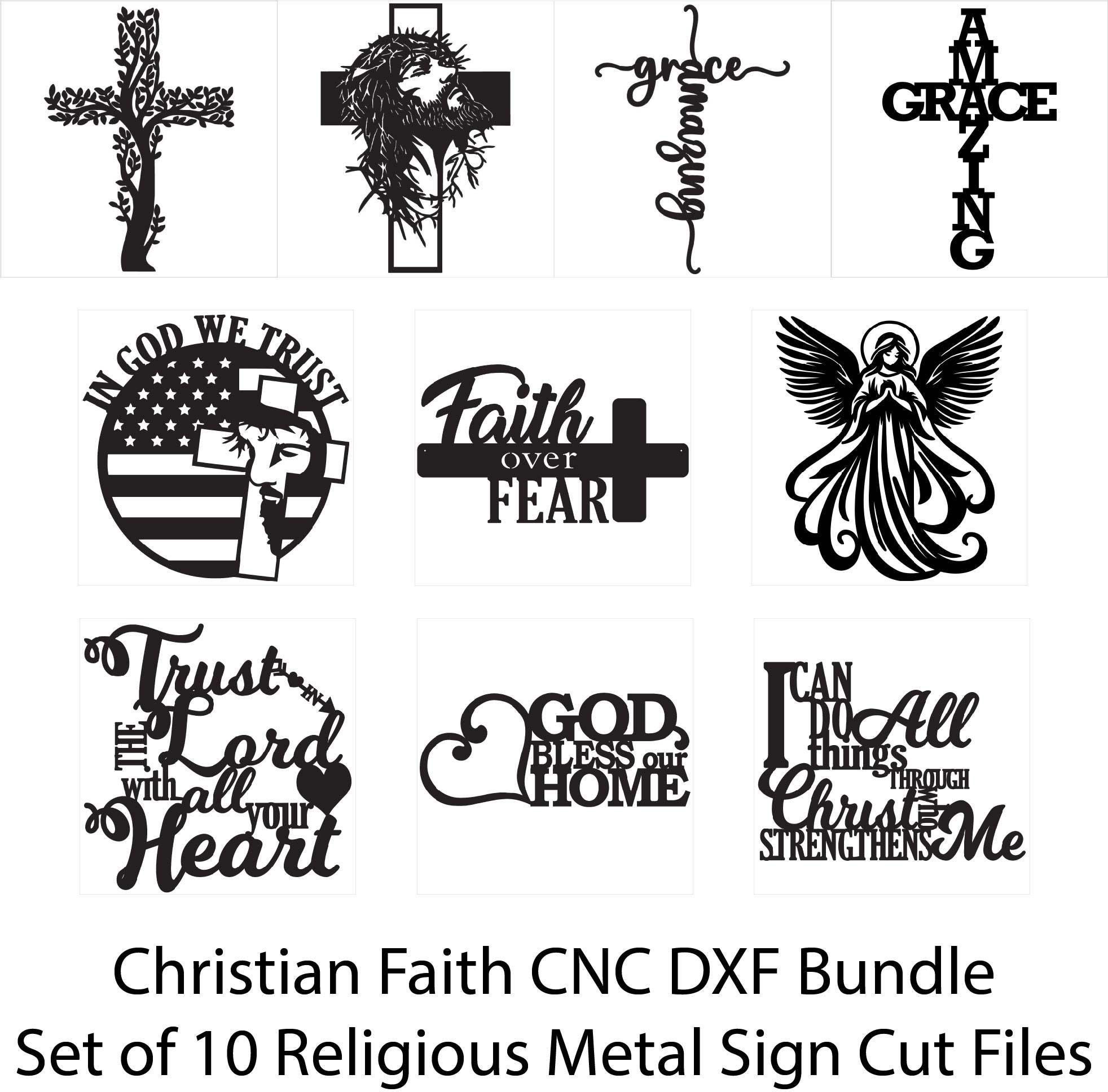 Christian Faith CNC DXF Bundle | Set of 10 Religious Metal Sign Cut ...
