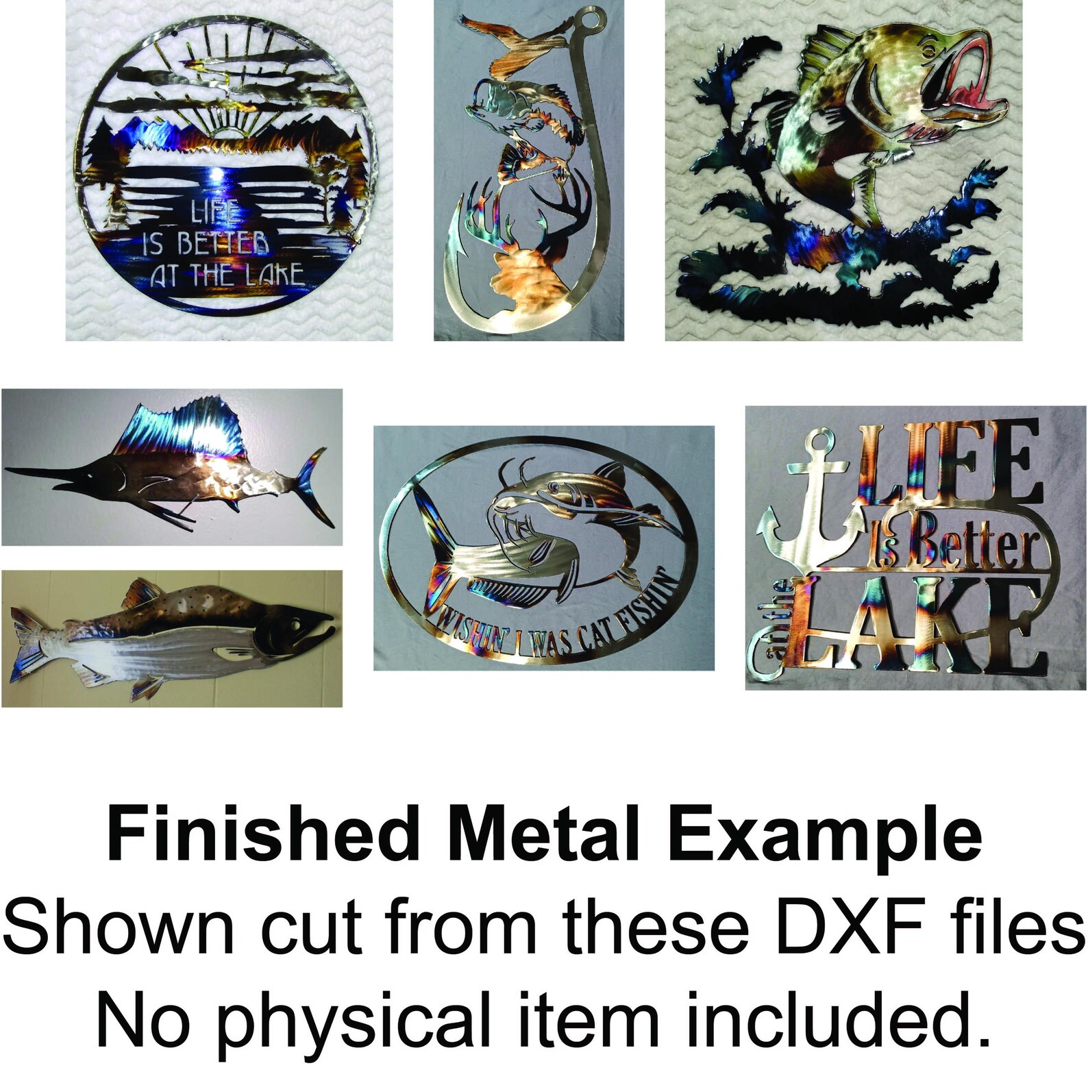 Fishing CNC DXF Bundle | Lake Life & Fish Metal Sign Cut Files | Plasma ...