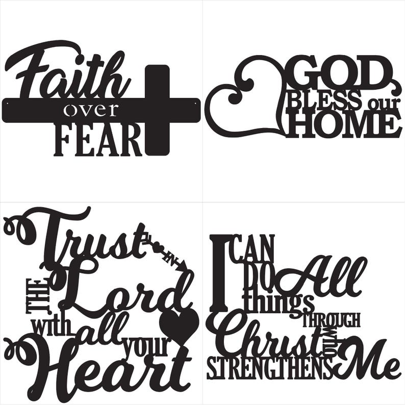Christian Faith CNC DXF Bundle | Set of 10 Religious Metal Sign Cut ...