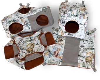 Winter animals, rat hammock, rat cube, rat cage accessories, rat toys, rat furniture, rat house, rat cozy lair, rat hanging hut, honeycomb