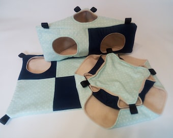 Rat hammock, rat sleeping set, rat bedding, hammocks for rats, rat play, peekaboo, rat honeycomb, rat corner house, rat furniture, rat pack