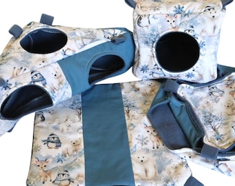 4 parts set, rat lodge, rat furniture, rodent bed, hammocks for pets, hanging rat house, fleece soft loungers, cozy pet house, ferrets, rats