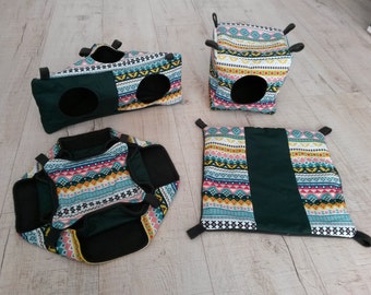 RAT HAMMOCK SET, rat cube, rat honeycomb, rat cage accessories, rat house, rat home, sugar glider set, ferret hammocks, rat bedding, rat bed