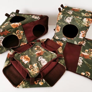 Squirrel set for rats, sugar gliders and other small rodents, honeycomb, cube, corner hut, hammock, rat cage accessories