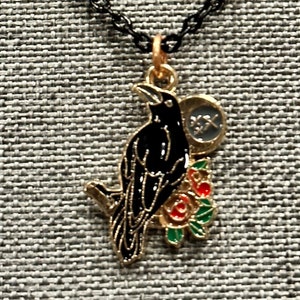 Rose Gold, Raven, Black, Pendant, Necklace