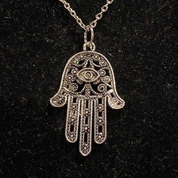 Hamsa, Mandala, All Seeing Eye, Pendant, Necklace