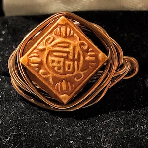Copper, Size 8, Wire Wrapped, Ring