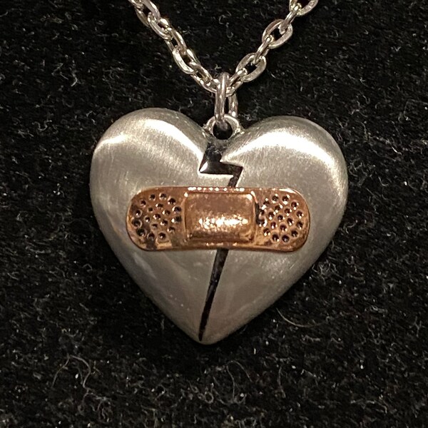 Broken Heart, Band Aid, Pendant, Necklace