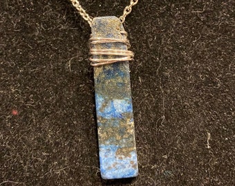 Lapis Lazuli, Wire Wrapped, Pendant, Necklace