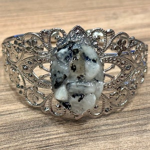 Moonstone, Silver, Filigree, Adjustable, Bracelet