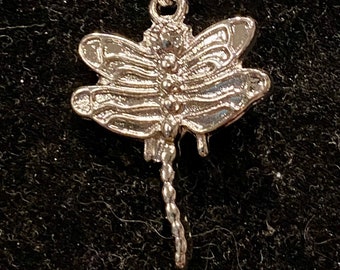 Silver, Dragonfly, Pendant, Necklace