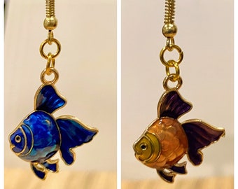 Multicolored, Fish, Dangle, Earrings