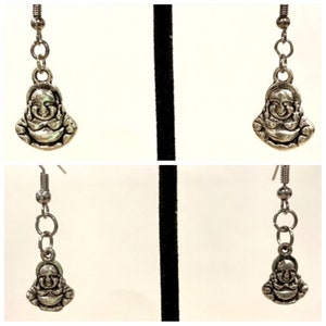 Silver, Buddha, Small and Large, Dangle, Earrings