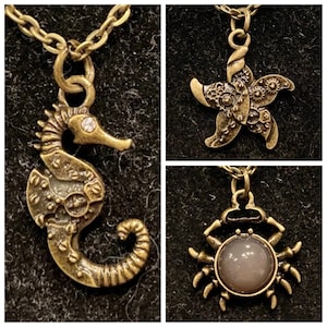 Steampunk, Starfish, Gears, Antique Bronze, Pendant, Necklace