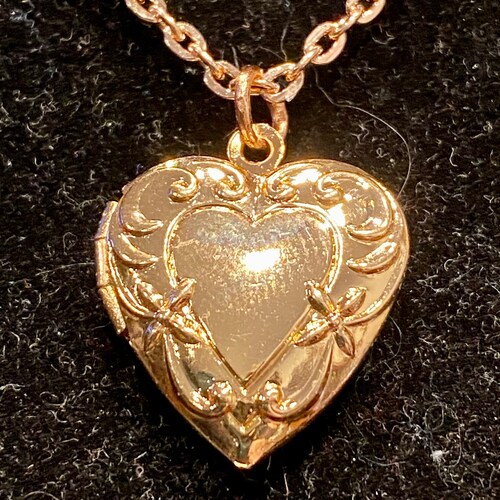 Heart Locket Necklace Rose Gold Heart Locket Rose Gold Etsy