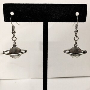 Silver, Planet, Dangle, Earrings
