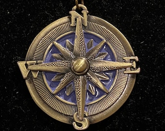 Compass, Antique Bronze, Pendant, Necklace
