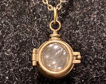 Antique bronze, scuba, steampunk, locket, neckalce