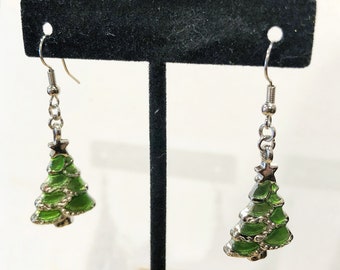 Christmas, Tree, Dangle, Earrings