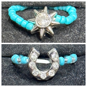 Beaded, Adjustable, Horseshoe, Star, Sun, Rings