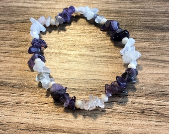 Rose Quartz, Amethyst, Beaded, Bracelet