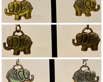 Silver, Elephant, Dangle, Earrings