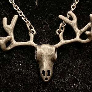 Deer, Skull, Bronze, Silver, Pendant, Necklace