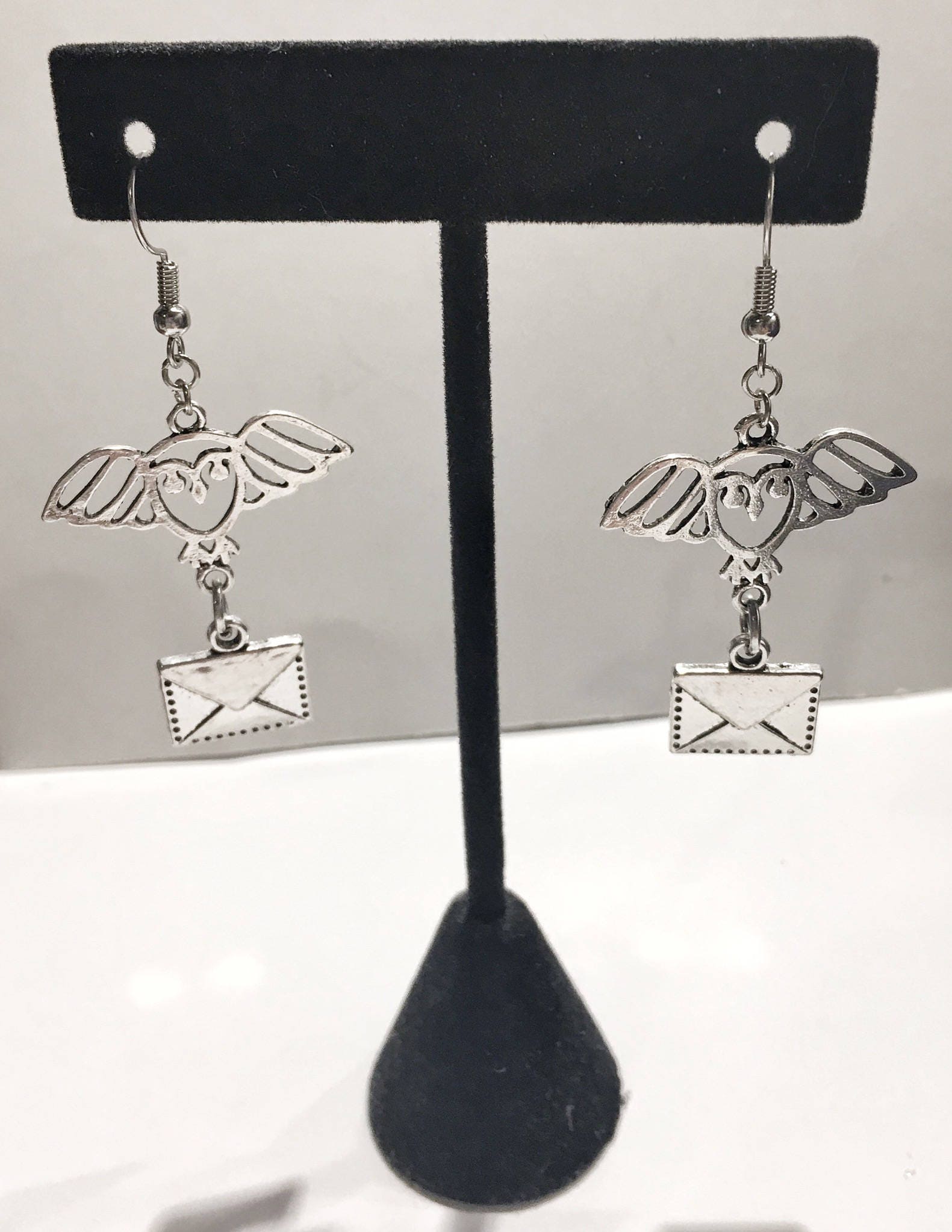 Wizard, Owl, Letter, Ink, Cauldron, Broom, Silver, Dangle, Earrings