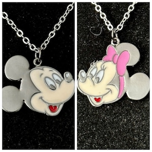 Mickey, Minnie, Pendant, Necklace