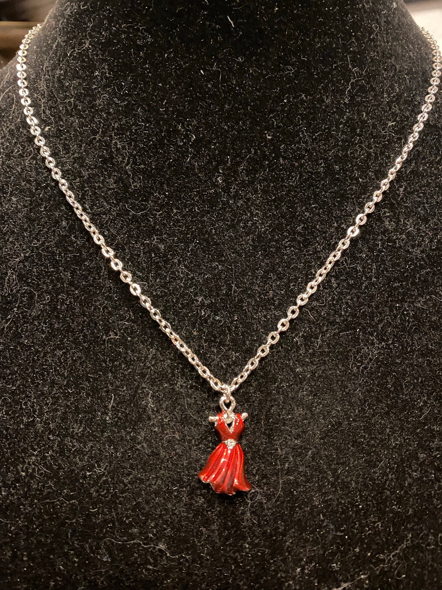 red dress pendant Red Dress Necklace
