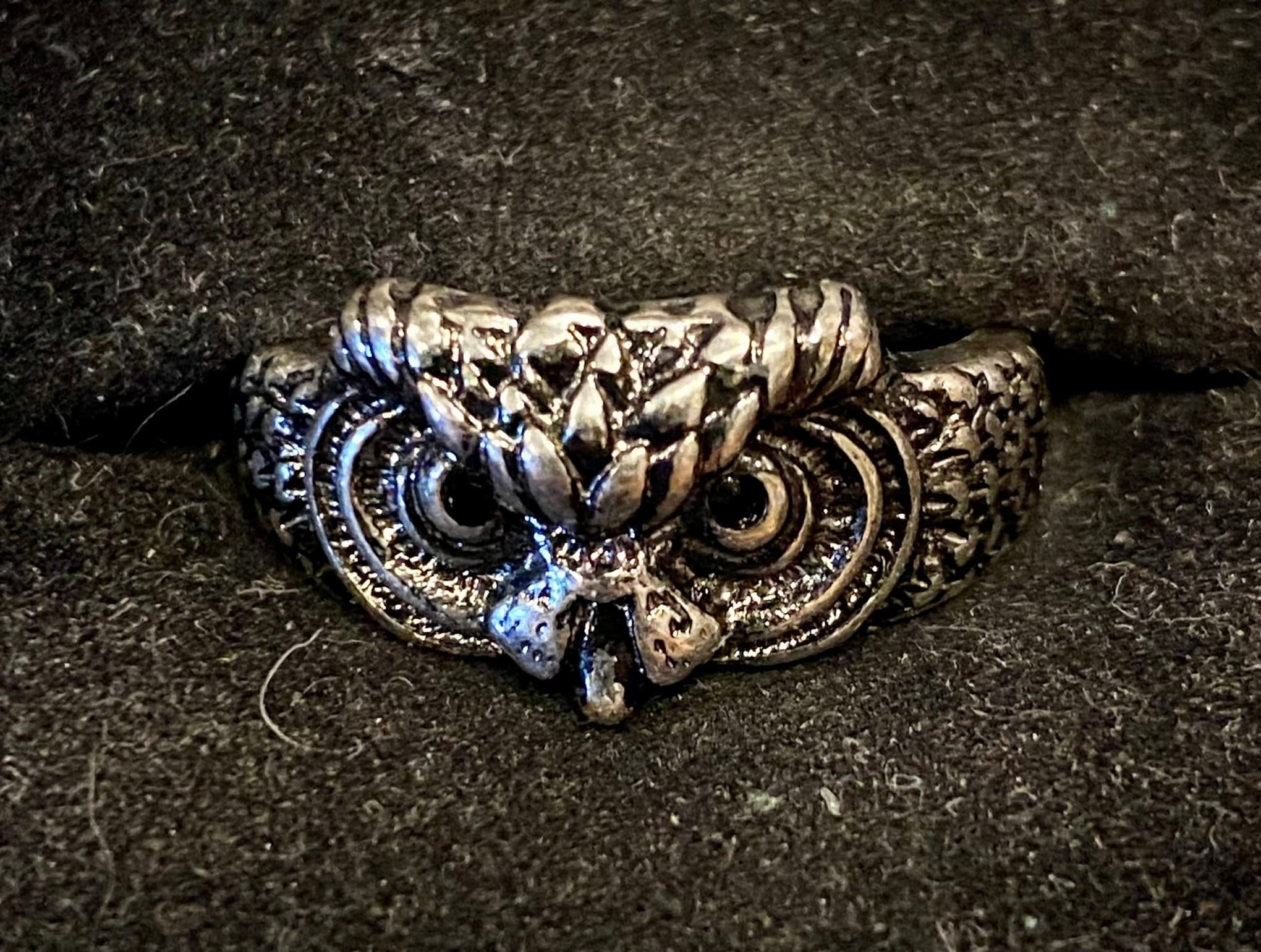 Silver, Owl, Size 8, Ring
