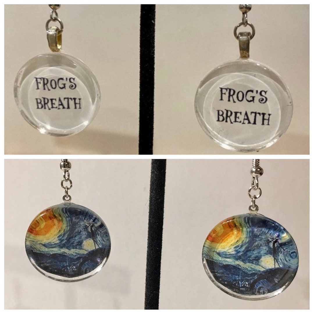 Jack Frog's Breath Starry Night Hill Circle Dangle Etsy