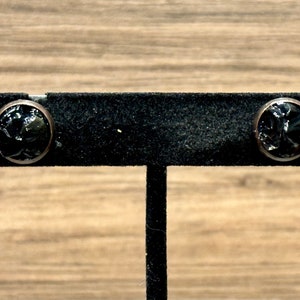 Copper, Black Obsidian, Post, Earrings