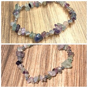 Fluorite, Adjustable, Stretchy, Gemstone, Bracelet