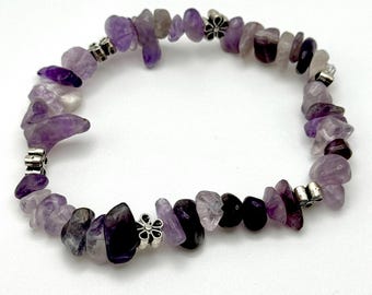 Amethyst, Gemstone, Flower, Adjustable, Bracelet