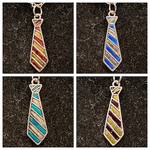 Wizard, House, Colors, Green, Blue, Red, Yellow, Tie, Pendant, Necklace