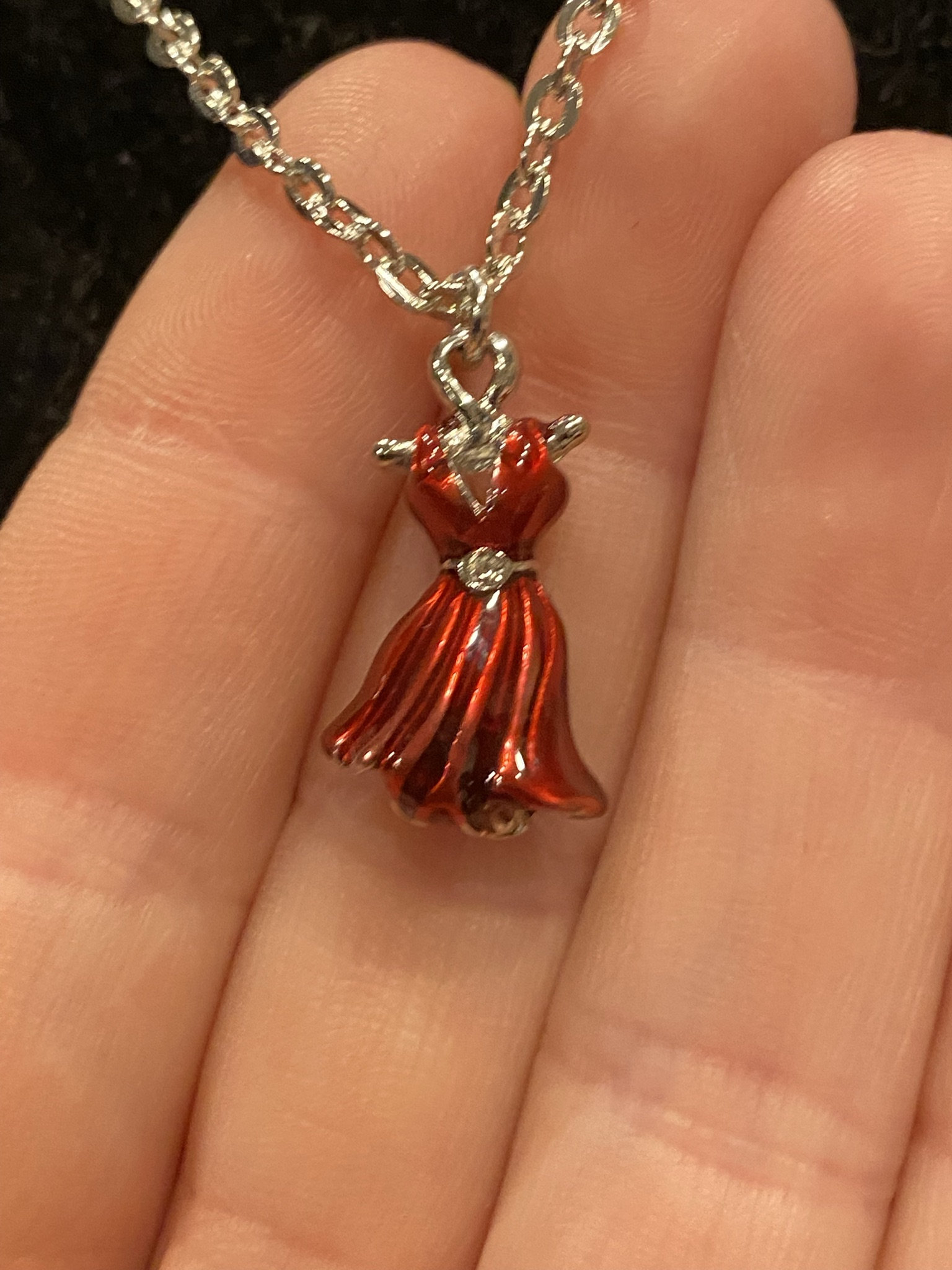 red dress pendant Red Dress | Gold Ocean Charm Necklace