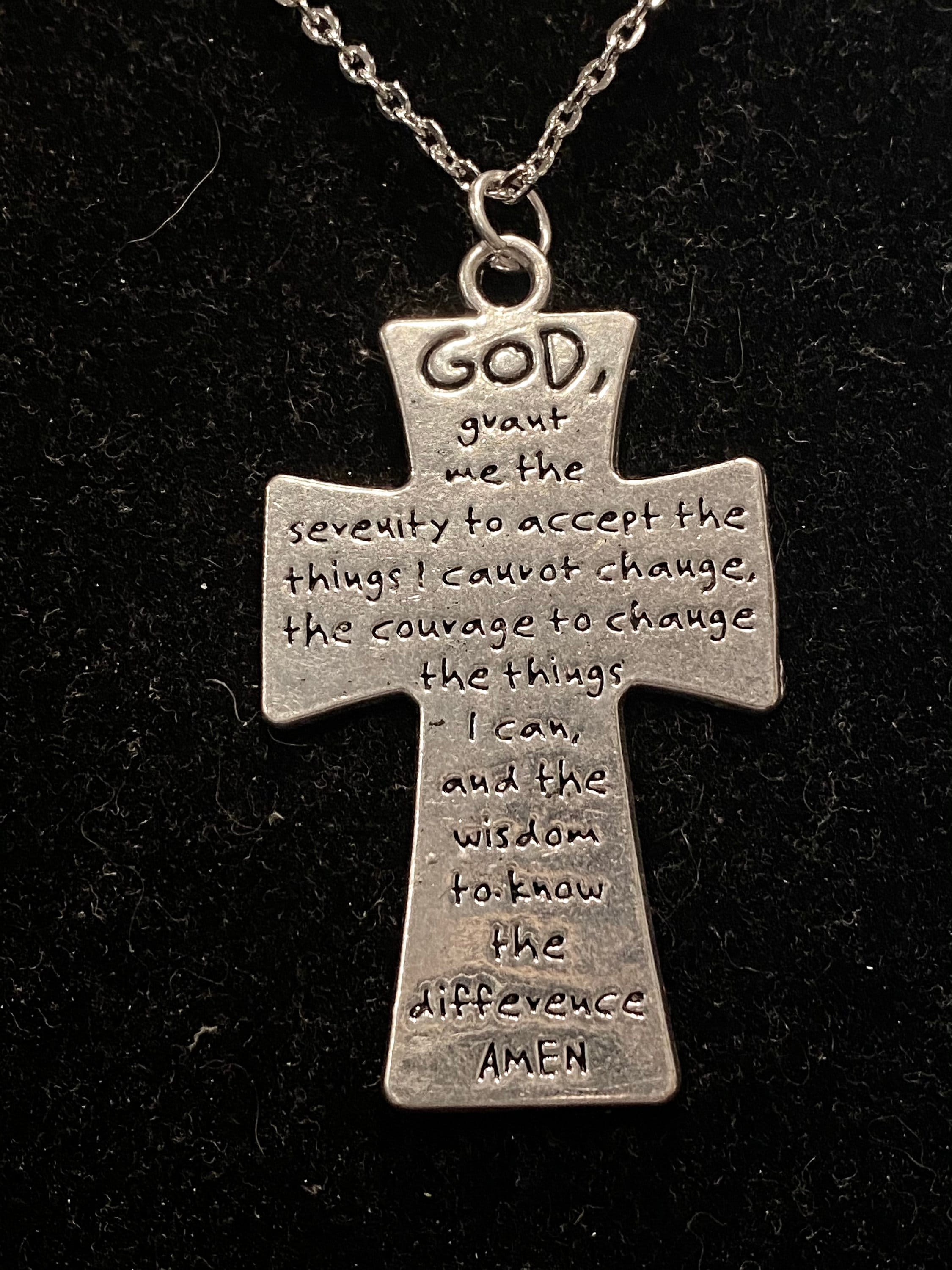 Serenity prayer pendant sterling best sale silver