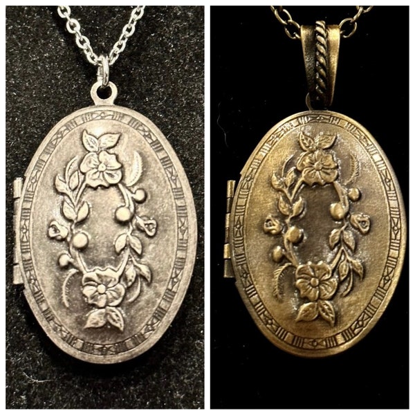 Large Silver Locket Etsy