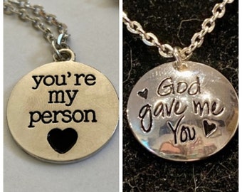 God Gave Me You, You're My Person, Silver, Round, Pendant, Necklace