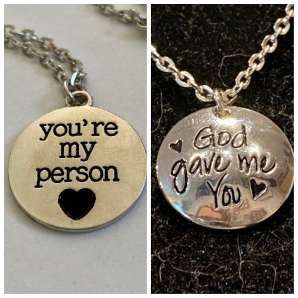 God Gave Me You, You're My Person, Silver, Round, Pendant, Necklace