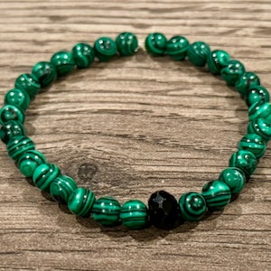 Malachite, Beaded, Adjustable, Bracelet