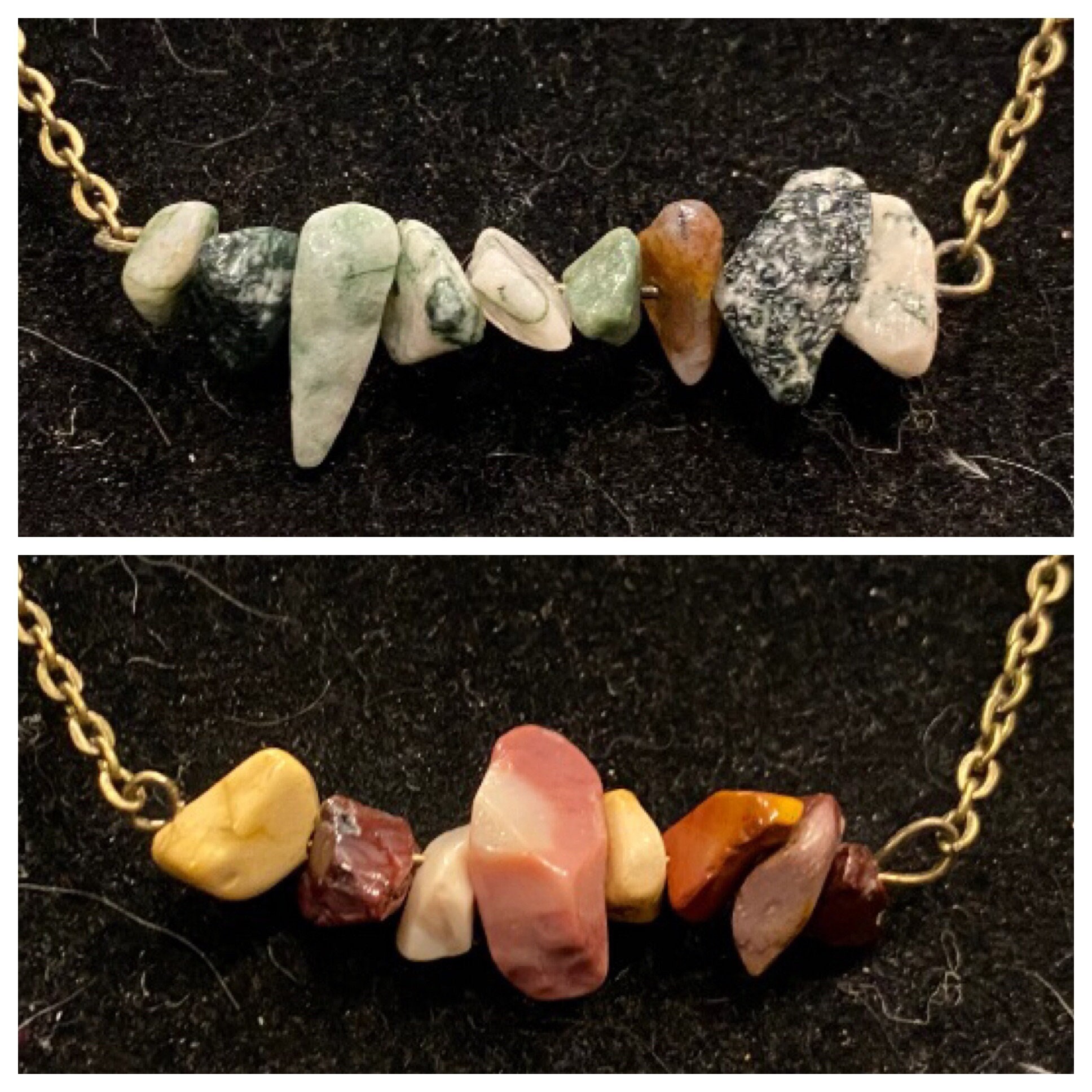 Mookaite, Jasper, Moss Agate, Pendant, Antique Bronze, Necklace - Etsy