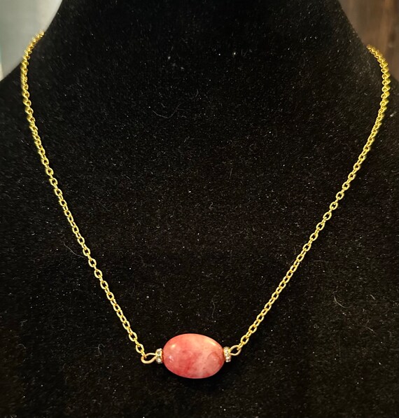 Pendentif Vintage à Strass Rose - Bijou Ancien 19ème Siècle, Occasion Avec Usure Du Temps