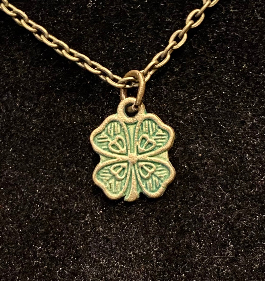 Antique Bronze, 4 Leaf Clover, Pendant, Necklace - Etsy