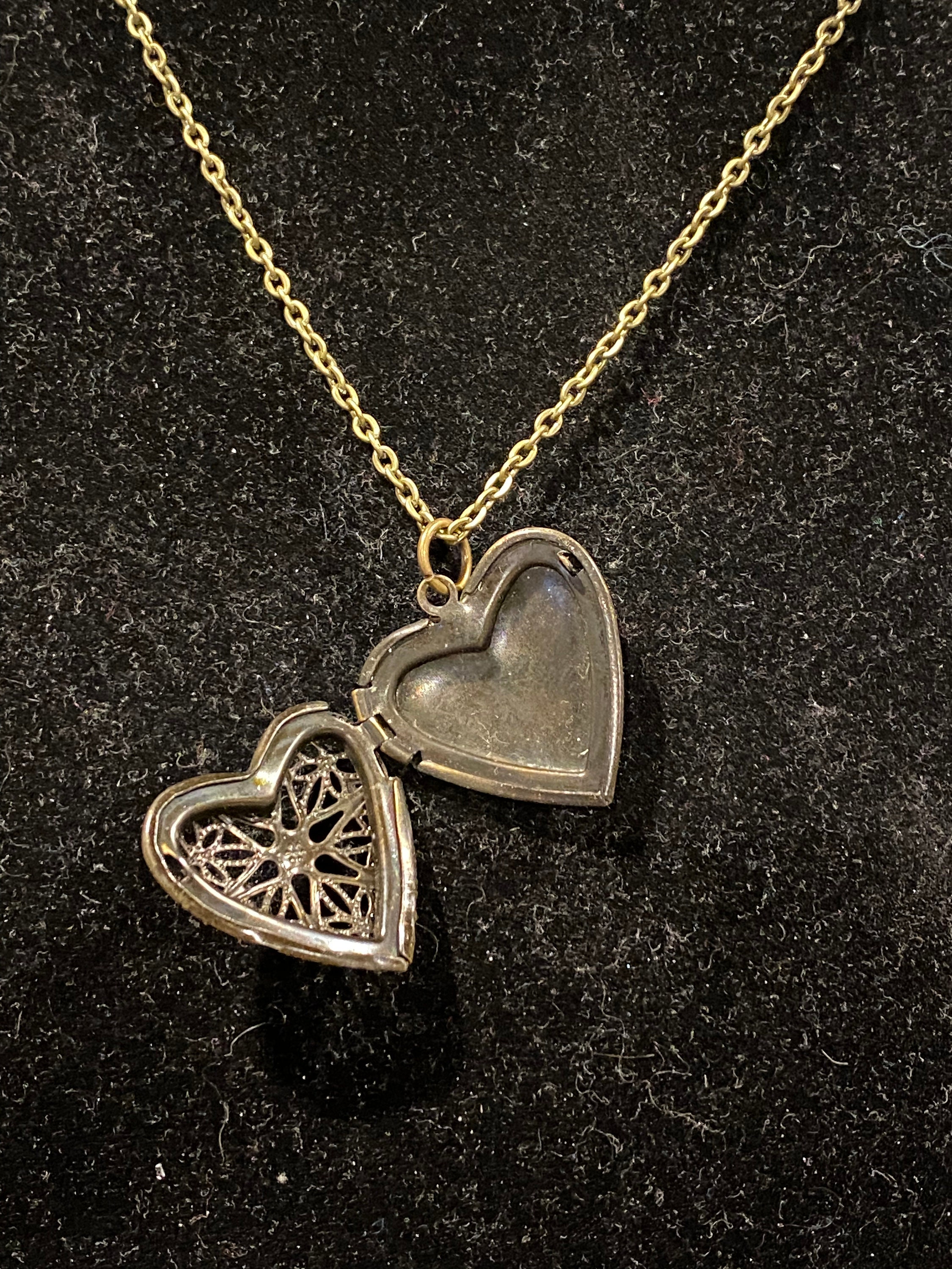 Antique bronze heart locket necklace Etsy