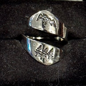 Mountains, Trees, Silver, Adjustable, Wrap, Ring