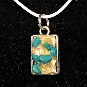 Citrine, Turquoise, Magnesite, Quartz, Pendant, Necklace