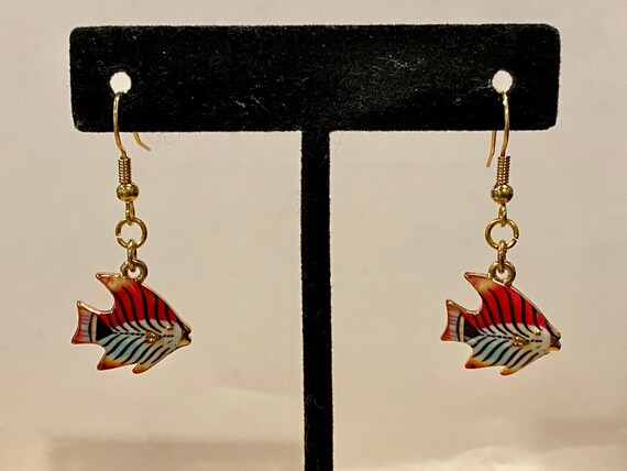 Gold Tropical Fish Dangle Earrings Etsy Canada