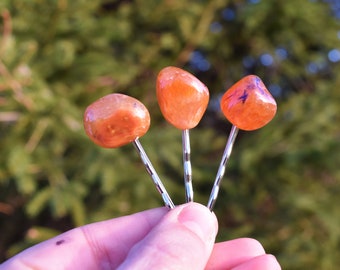 Carnelian Gemstone Hair Pin, Crystal Hair Pin, Gemstone Bobby Pin, Crystal Bobby Pin, Crystal Hair Clip, Spring Shopping